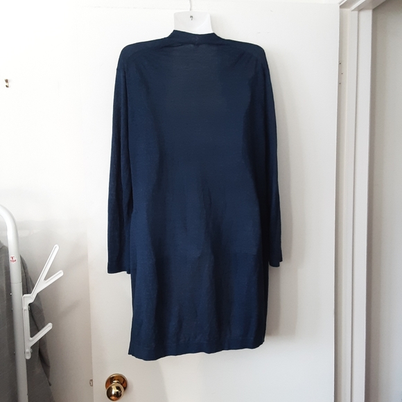 Uniqlo Navy Blue Linen Cardigan with Pockets - Picture 2 of 6
